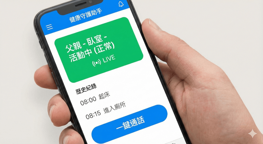 居家看護 App 示意圖